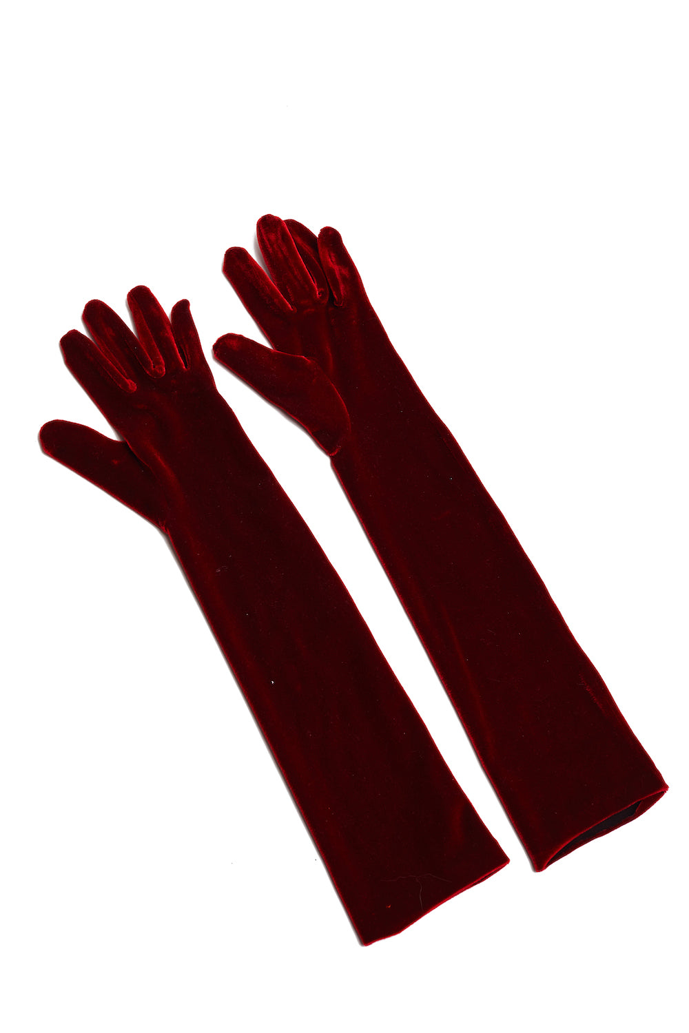 Agnes B <br> Stretch velvet opera length gloves