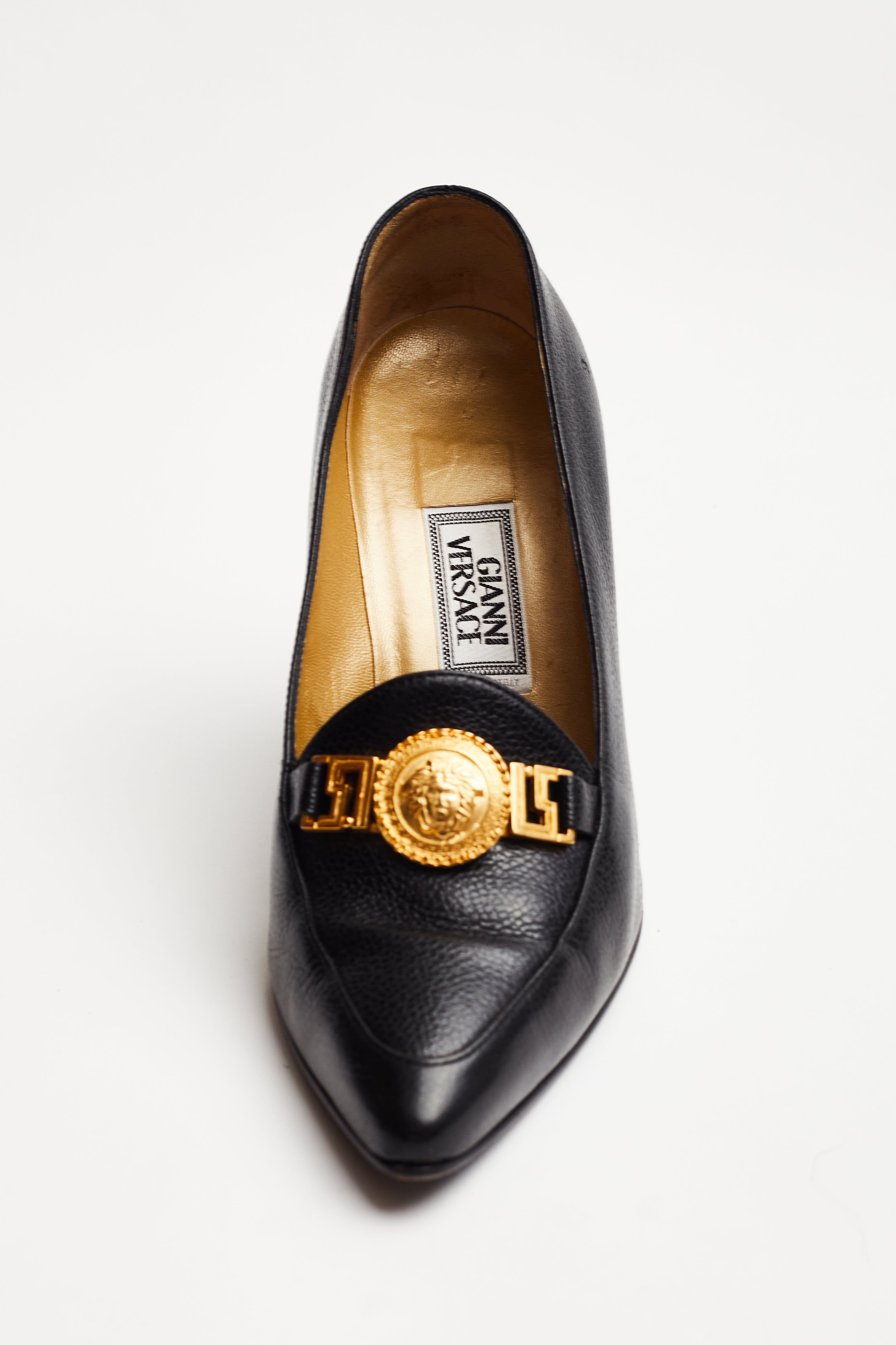 Gianni Versace <br> F/W 1994 Medusa buckle heeled loafers