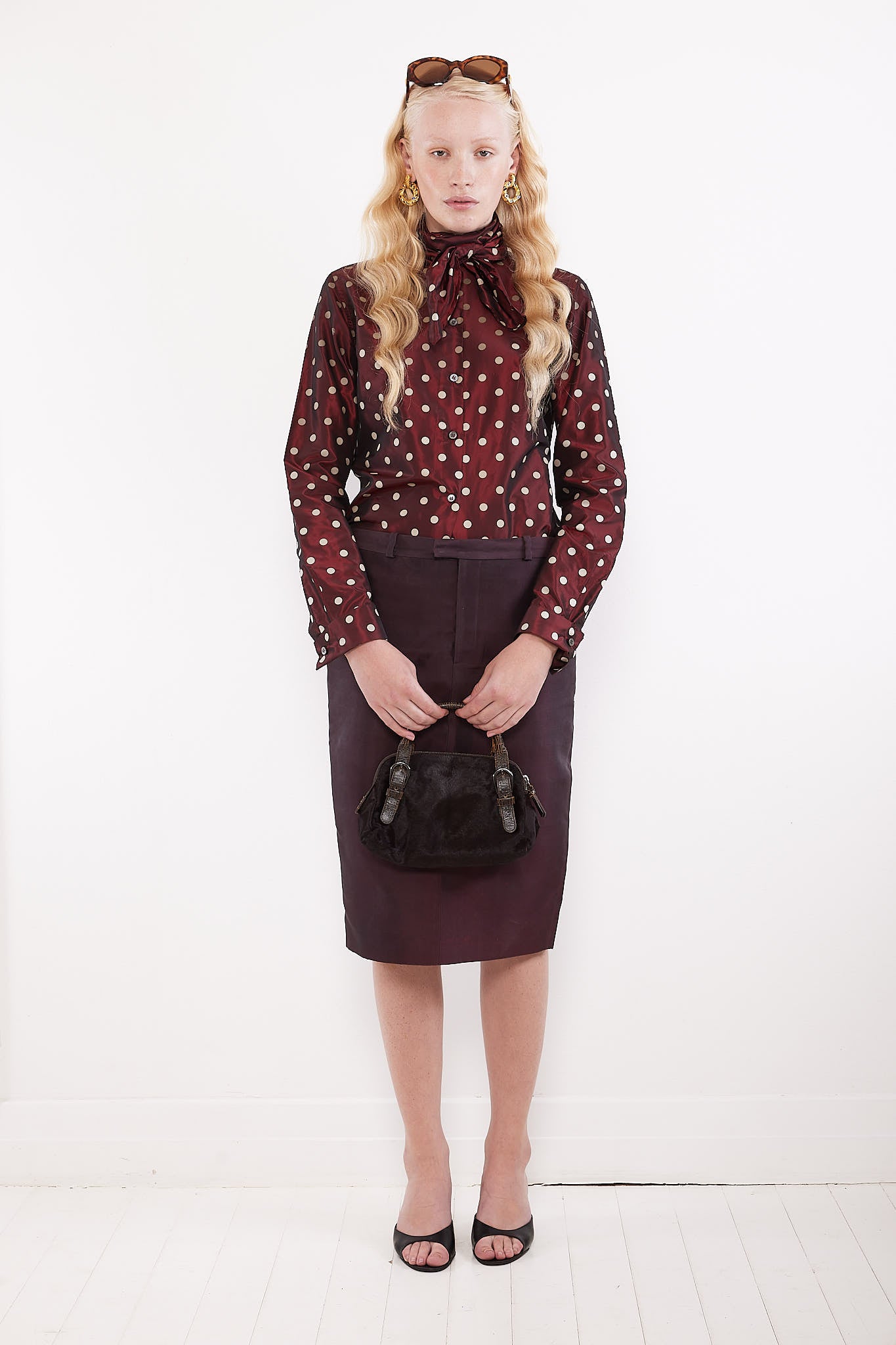Miu Miu <br> 90's ponyskin & distressed leather mini bag