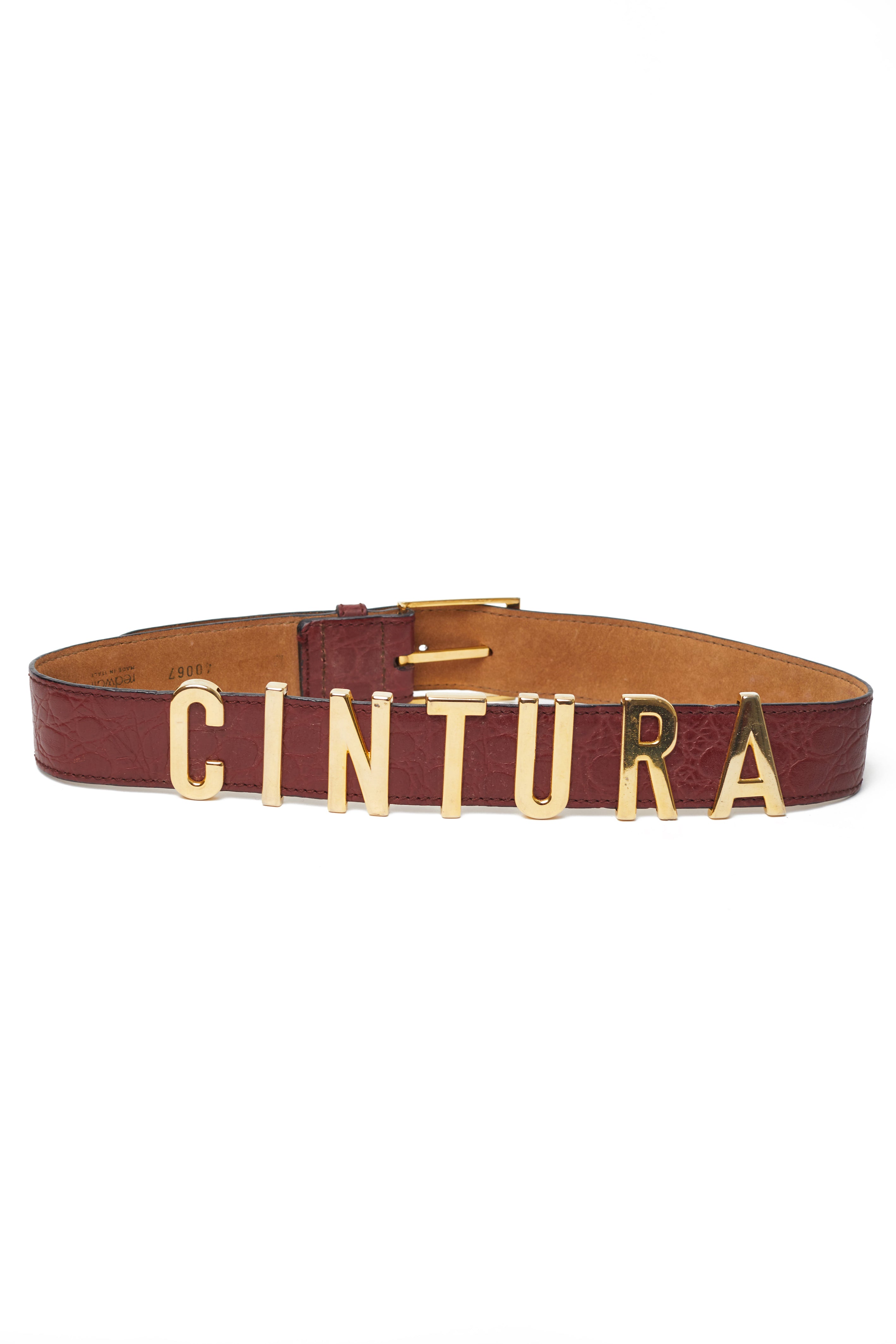 Moschino <br> 90's Moschino by Redwall 'Cintura' letter croc effect leather belt