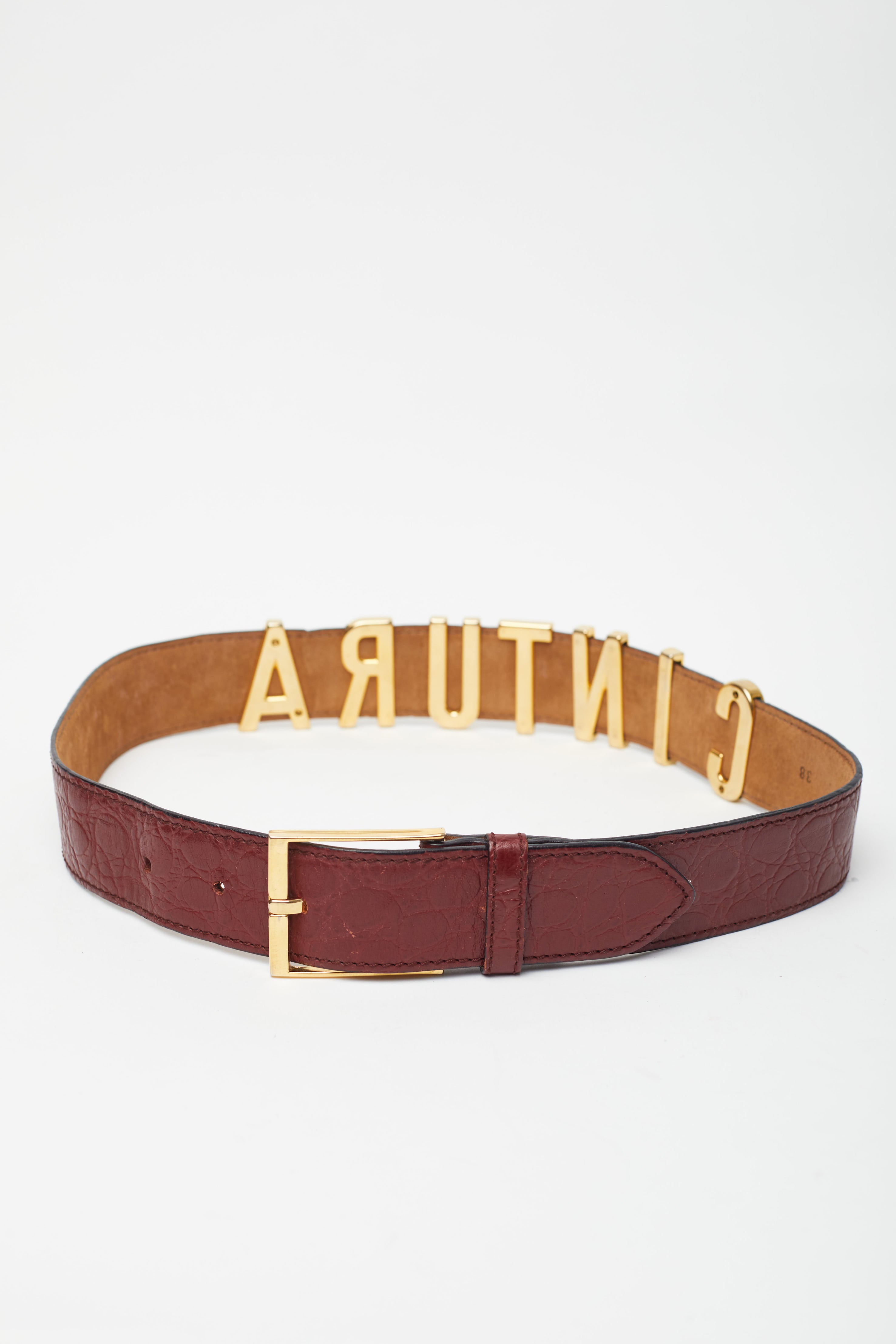 Moschino <br> 90's Moschino by Redwall 'Cintura' letter croc effect leather belt