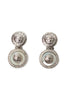 Gianni Versace <br> 1990's silver Medusa head dangle earrings with crystals