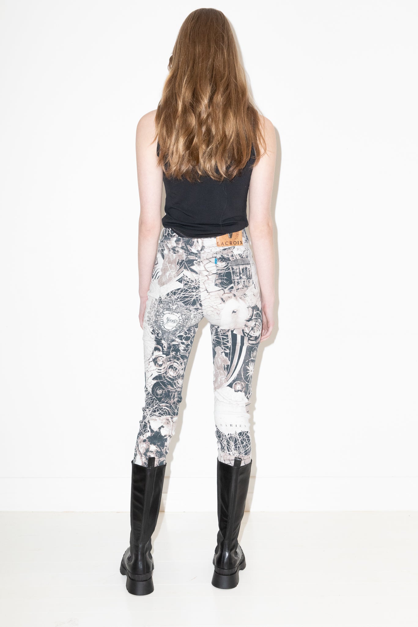 Christian Lacroix <br> 90's high waisted graphic print jeans