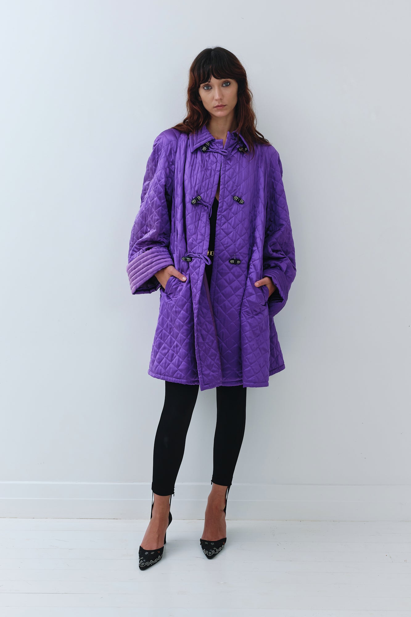 Valentino <br> F/W 1985 Miss V quilted silk trench coat