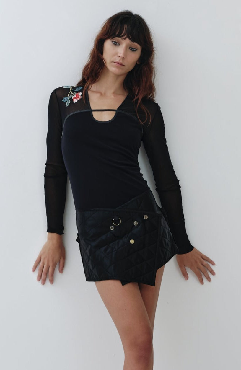 Sonia Rykiel <br> 80's quilted micro mini skirt
