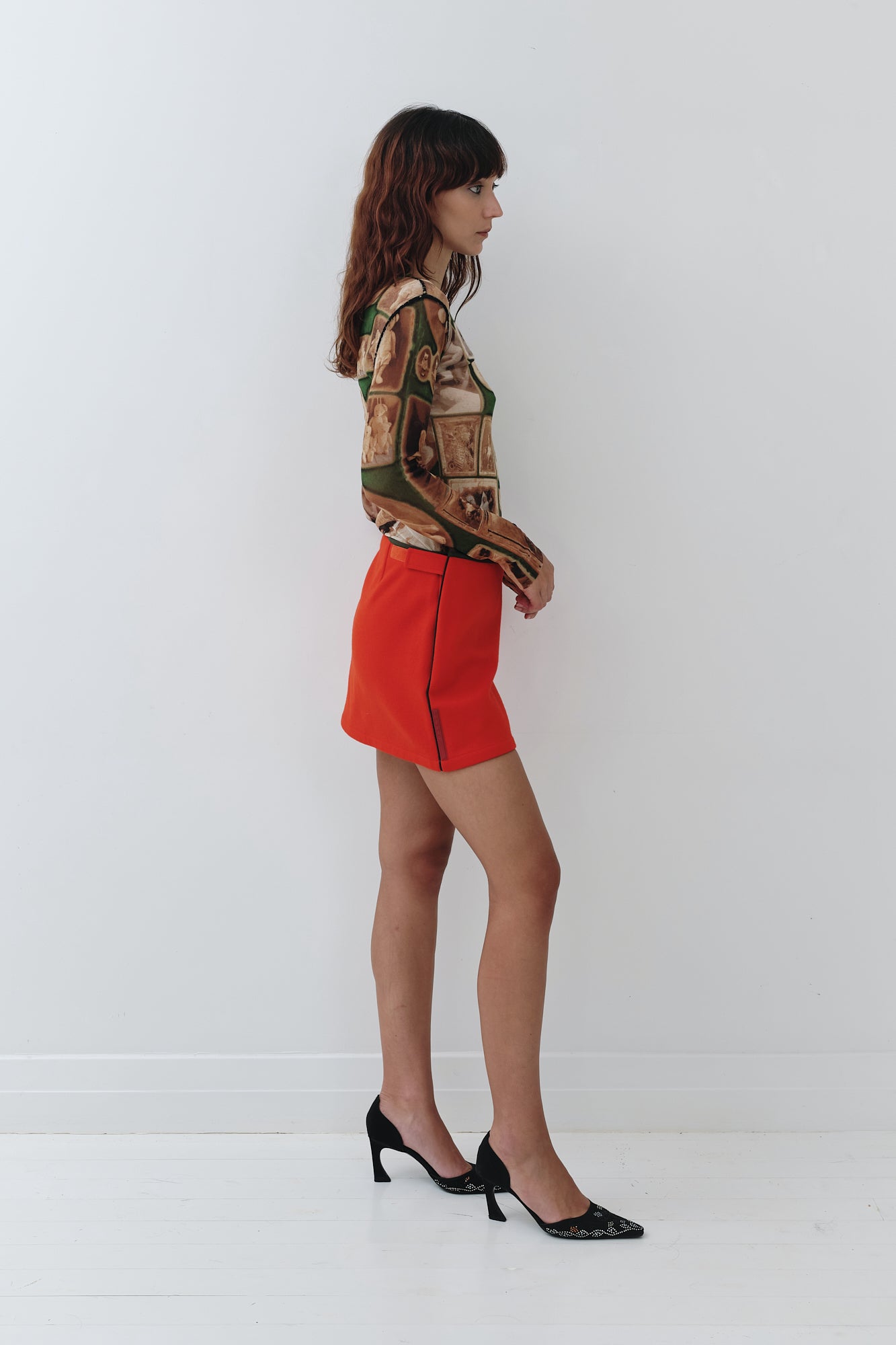 Prada <br> 1999 Sport Line felted wool mini skirt