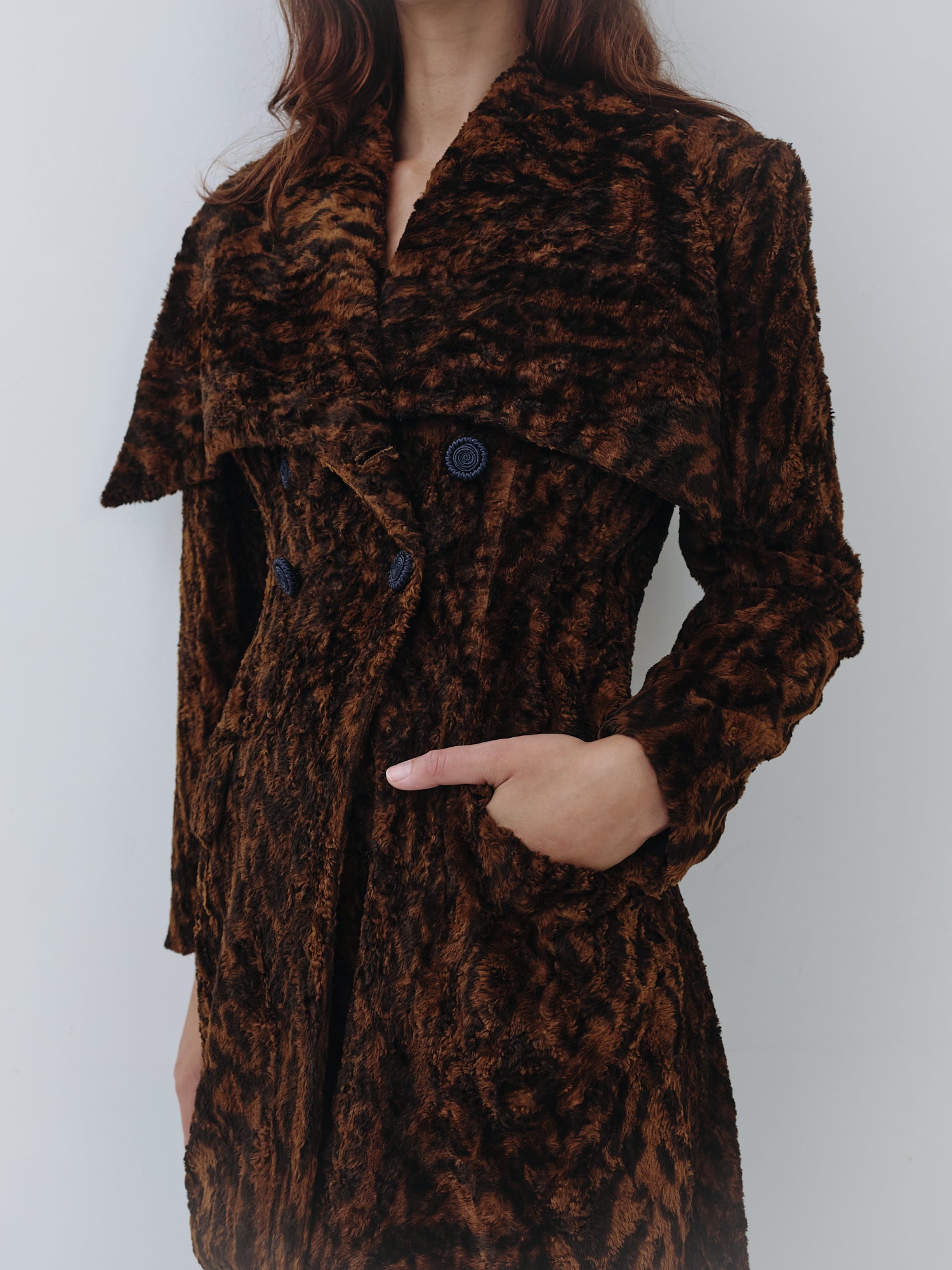 Plein Sud <br> 80's faux fur oversized collar coat
