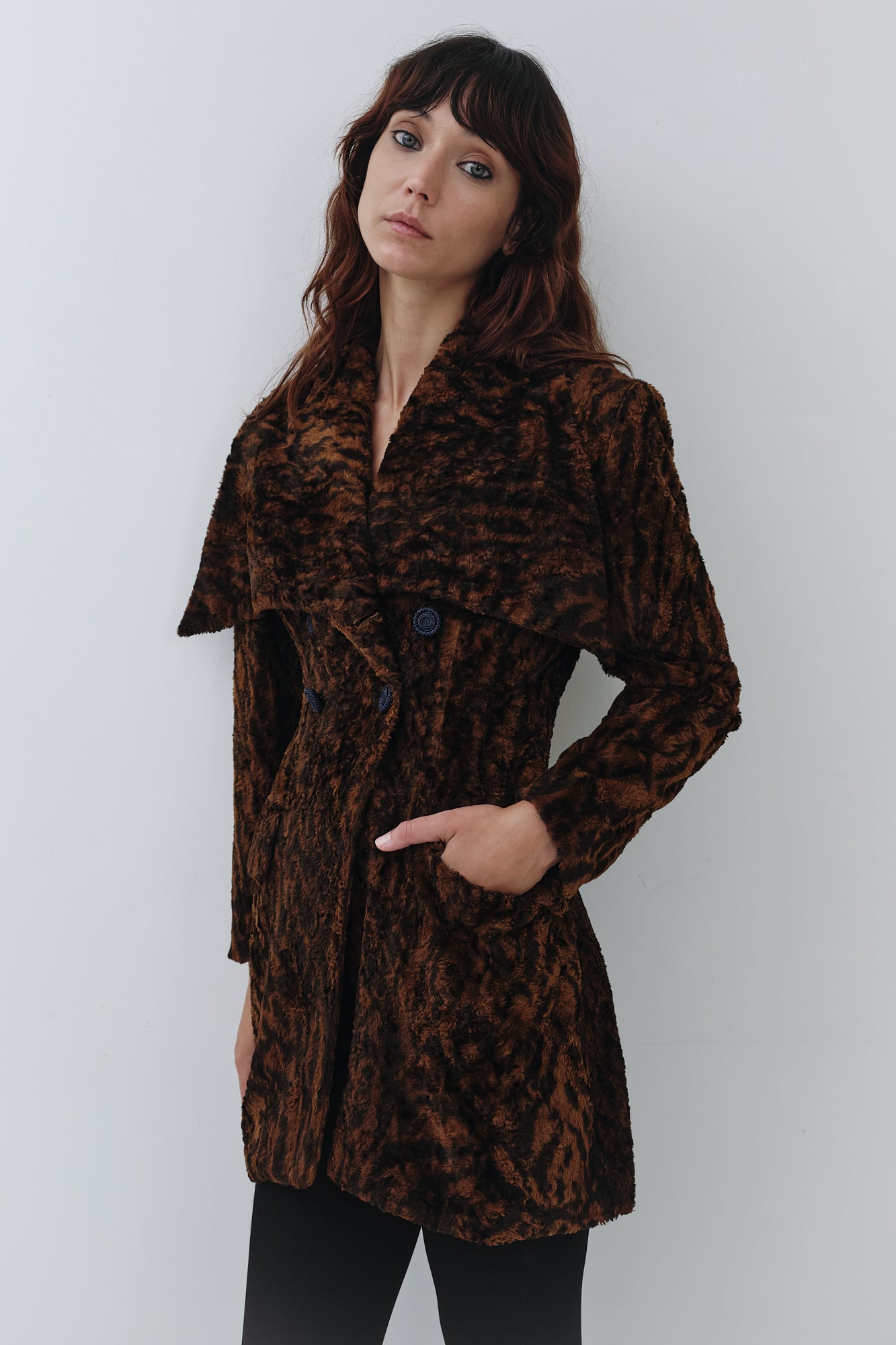 Plein Sud <br> 80's faux fur oversized collar coat