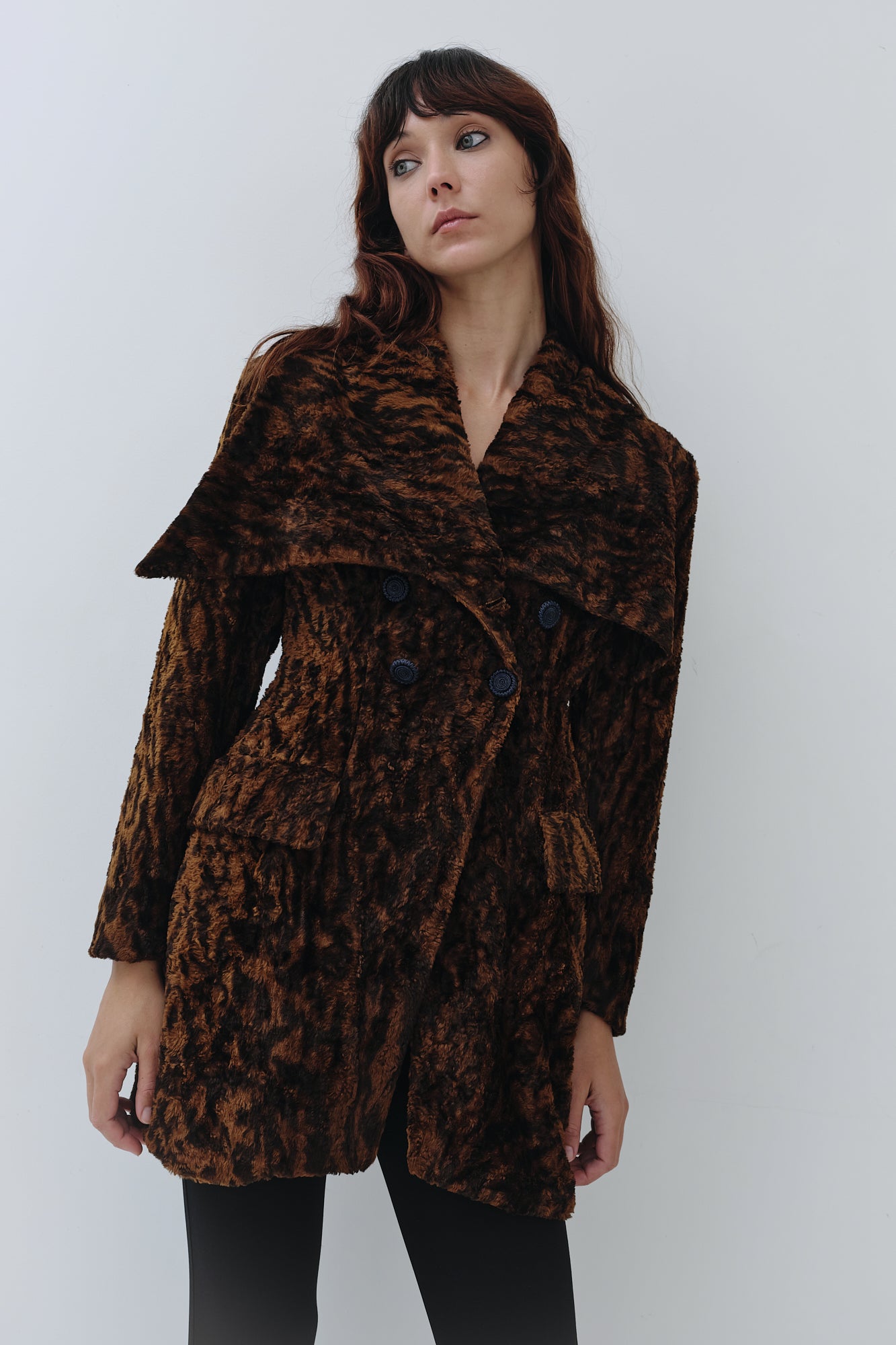 Plein Sud <br> 80's faux fur oversized collar coat
