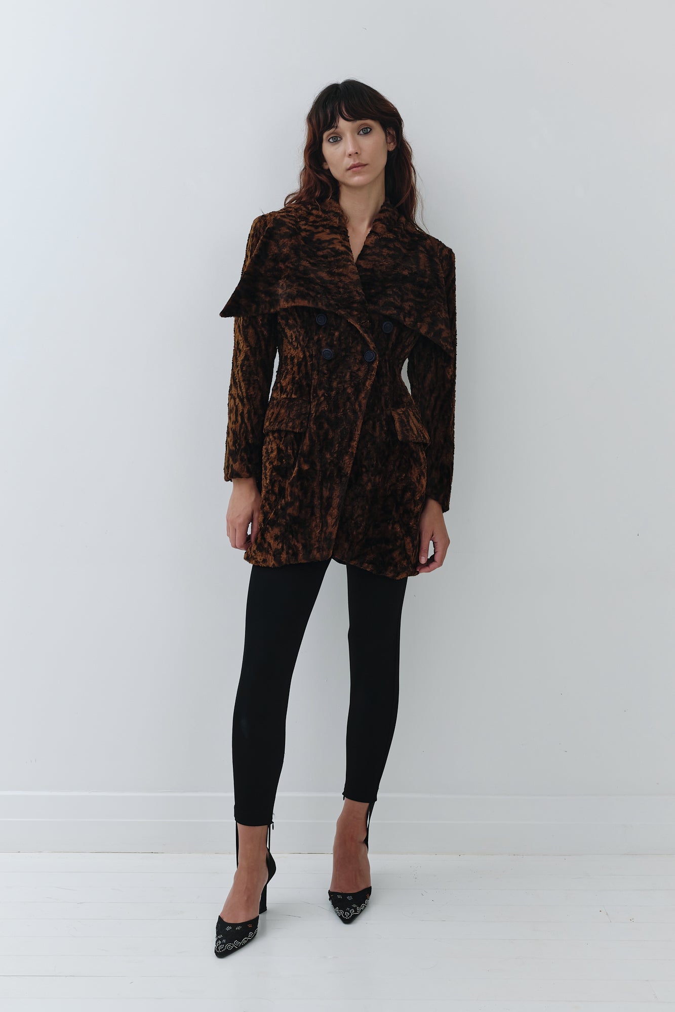 Plein Sud <br> 80's faux fur oversized collar coat