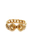 Gianni Versace <br> 90's gold Medusa crystal studded chain bracelet