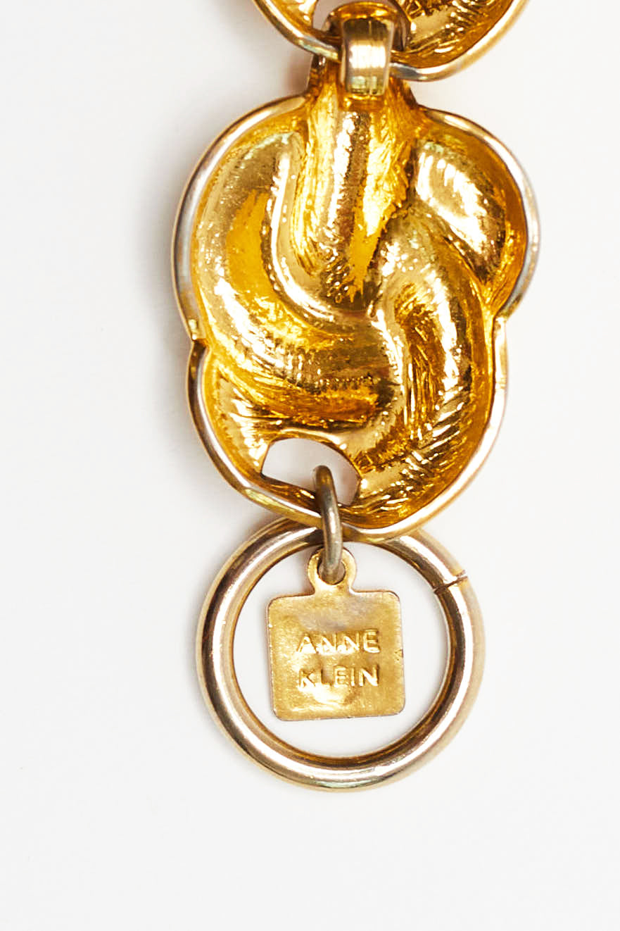 Anne Klein <br> 80's celtic knot link bracelet & earrings