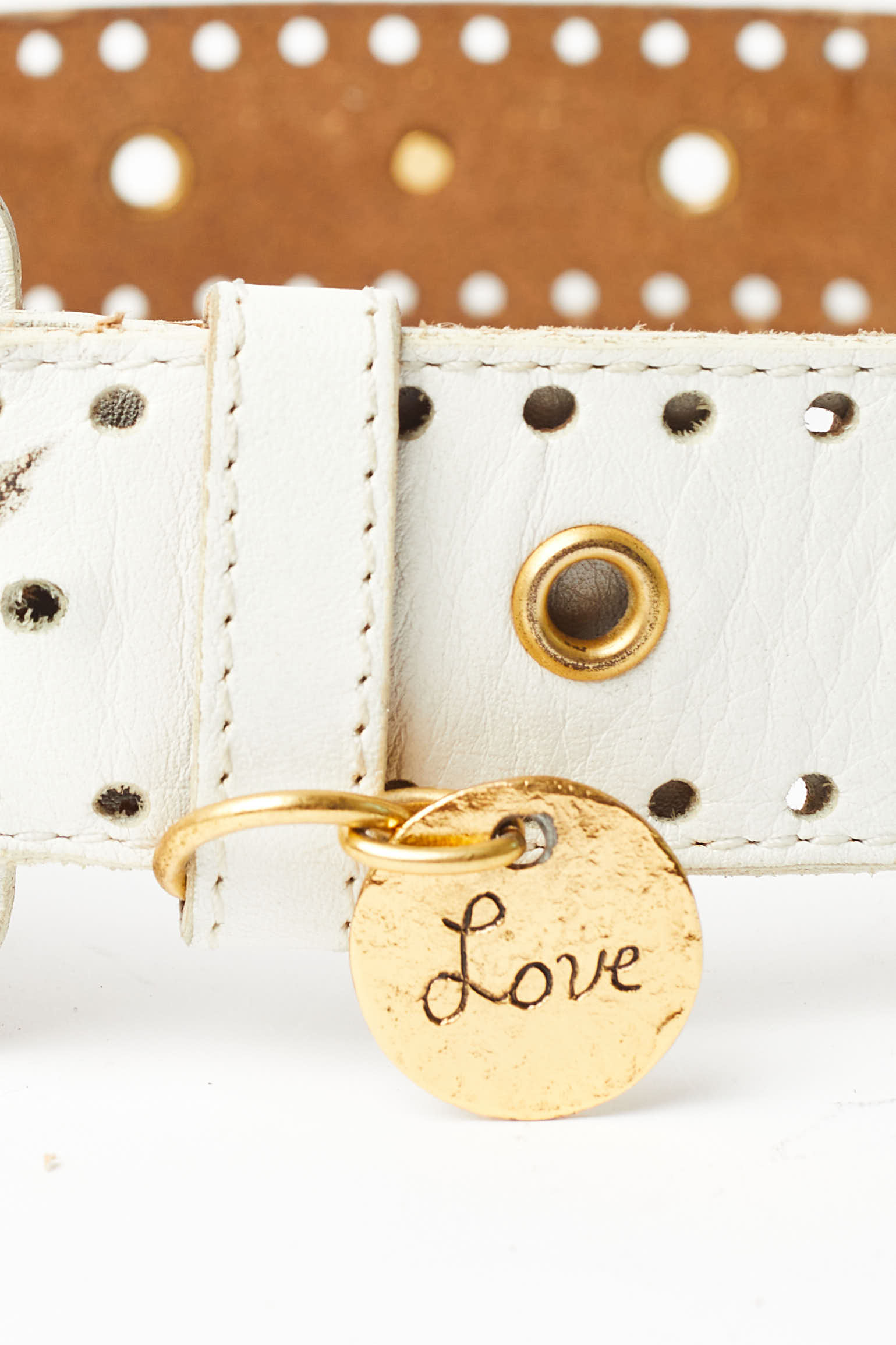 Yves Saint Laurent <br> 80's Love heart studded leather belt