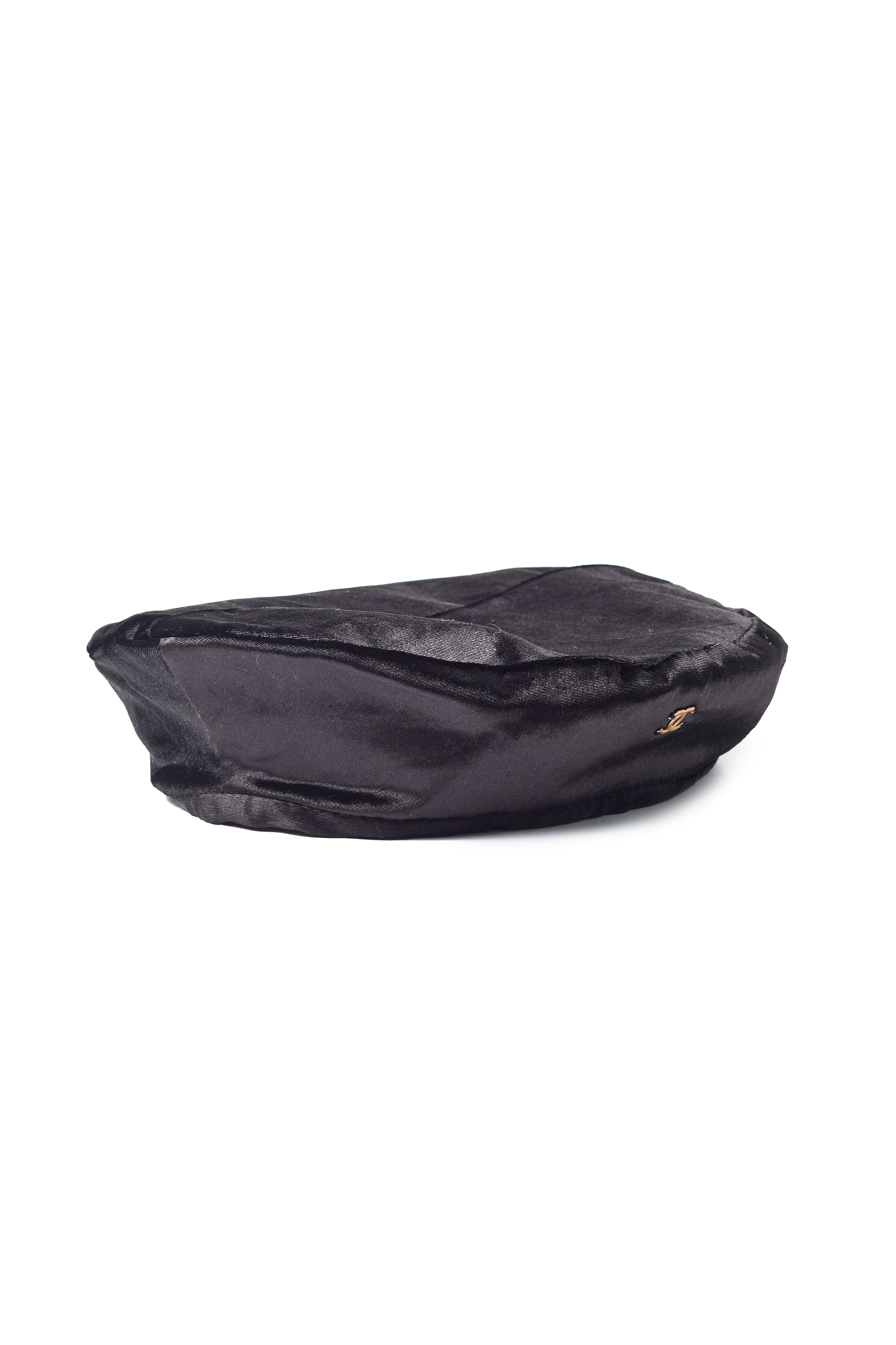 Chanel <br> 90's velvet logo beret