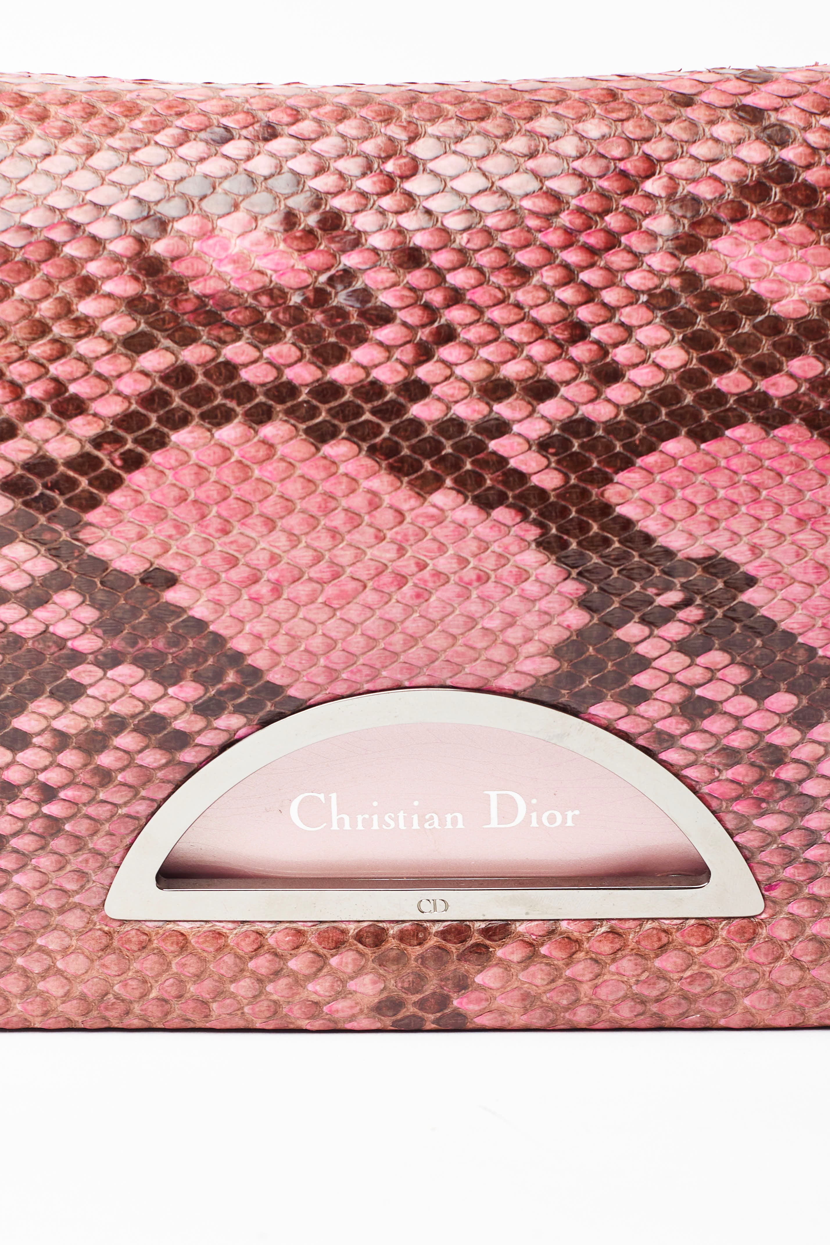 Christian Dior <br> John Galliano Y2K pink snakeskin Malice bag