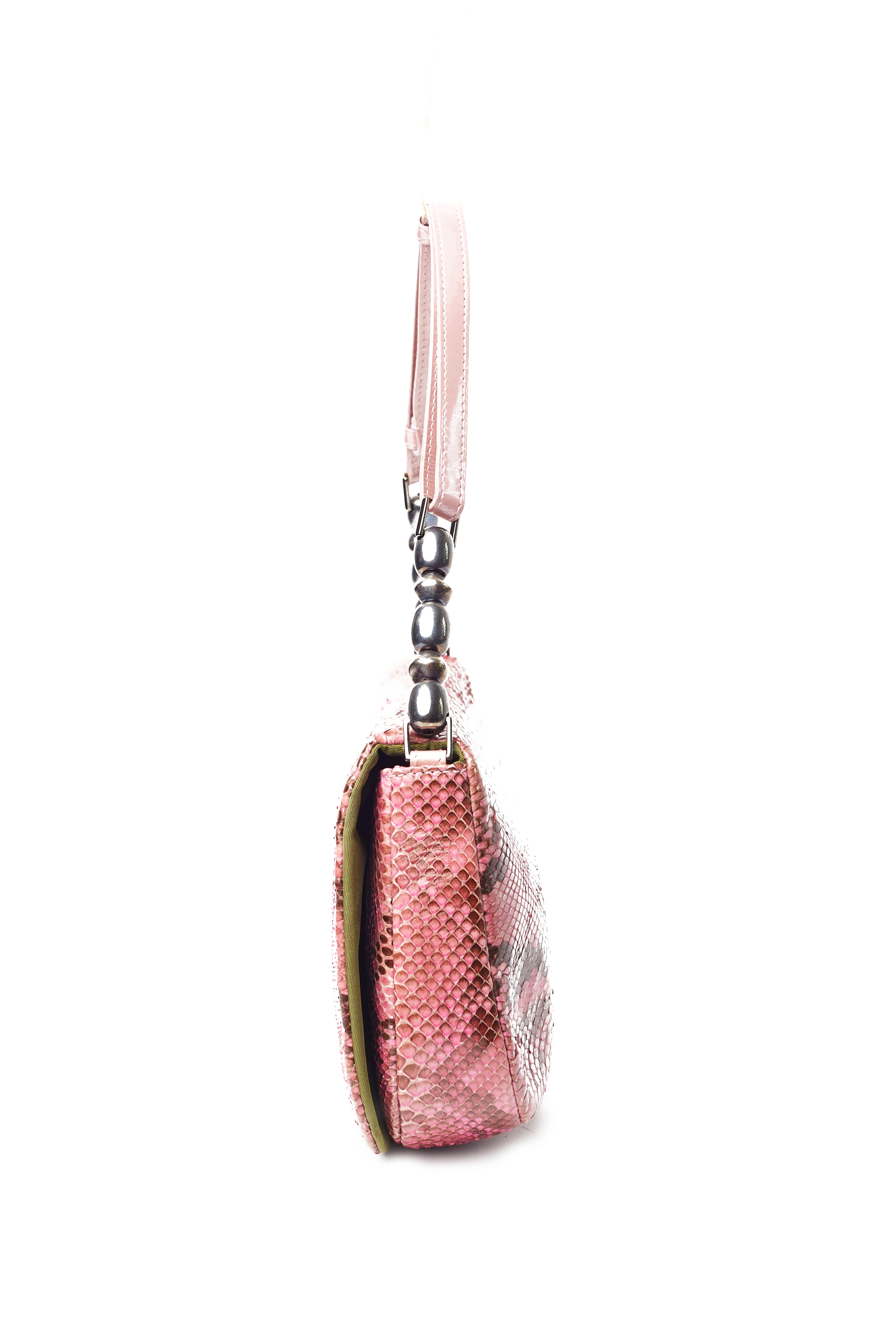 Christian Dior <br> John Galliano Y2K pink snakeskin Malice bag