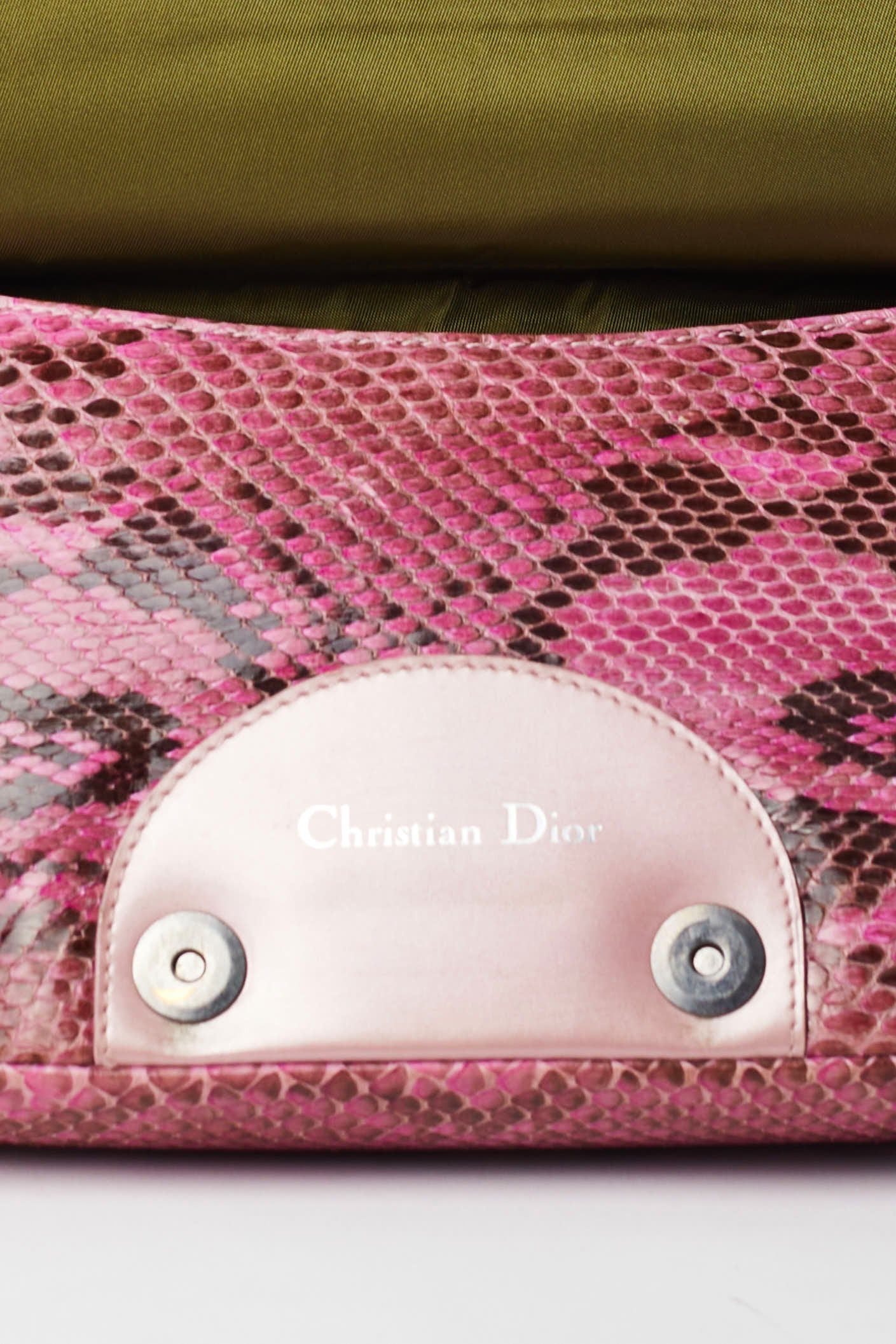 Christian Dior <br> John Galliano Y2K pink snakeskin Malice bag