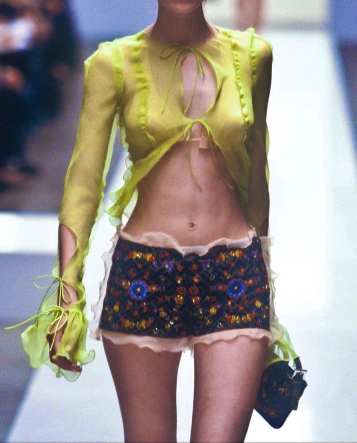 Fendi <br> S/S 2000 runway & campaign sheer silk chiffon top