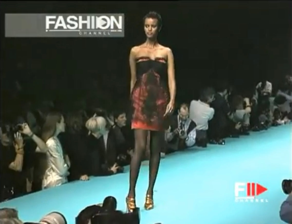 Christian Lacroix <br> S/S 1995 runway satin & lace bustier dress