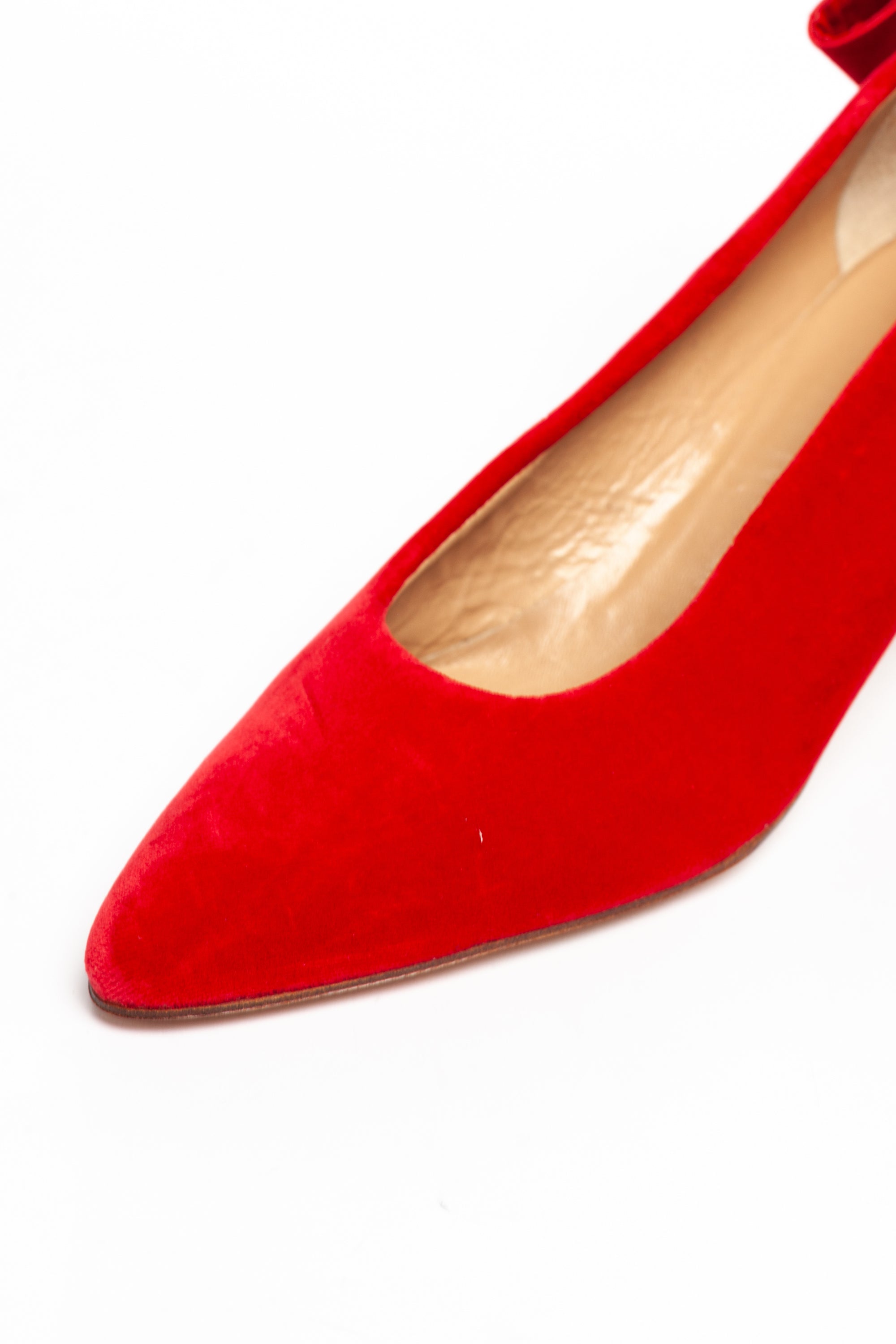 Maud Frizon <br> 1980's velvet low heel pumps with satin bows