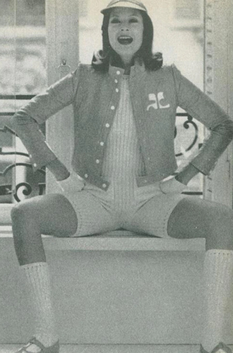 Courreges <br> 1971/72 vinyl logo bomber jacket