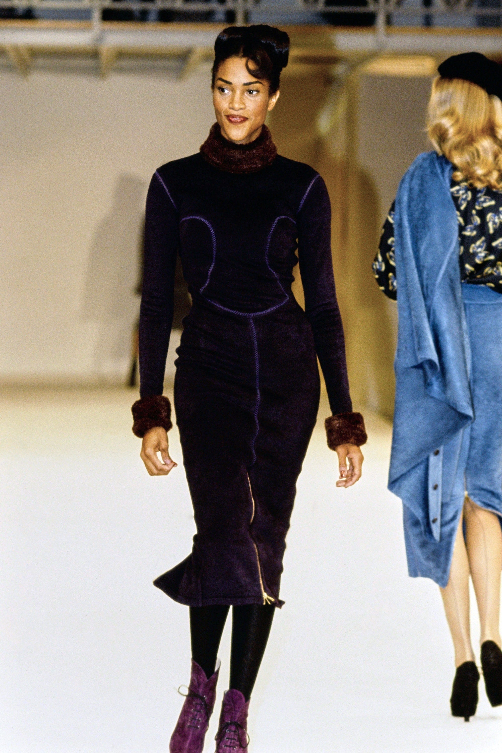 Alaïa <br> F/W 1991 runway body con dress with openwork detail